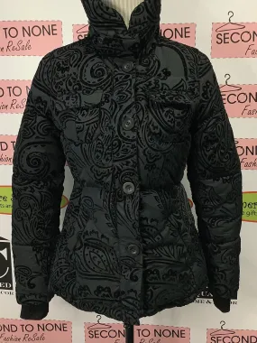 Desigual Black Swirl Winter Coat (S/M)