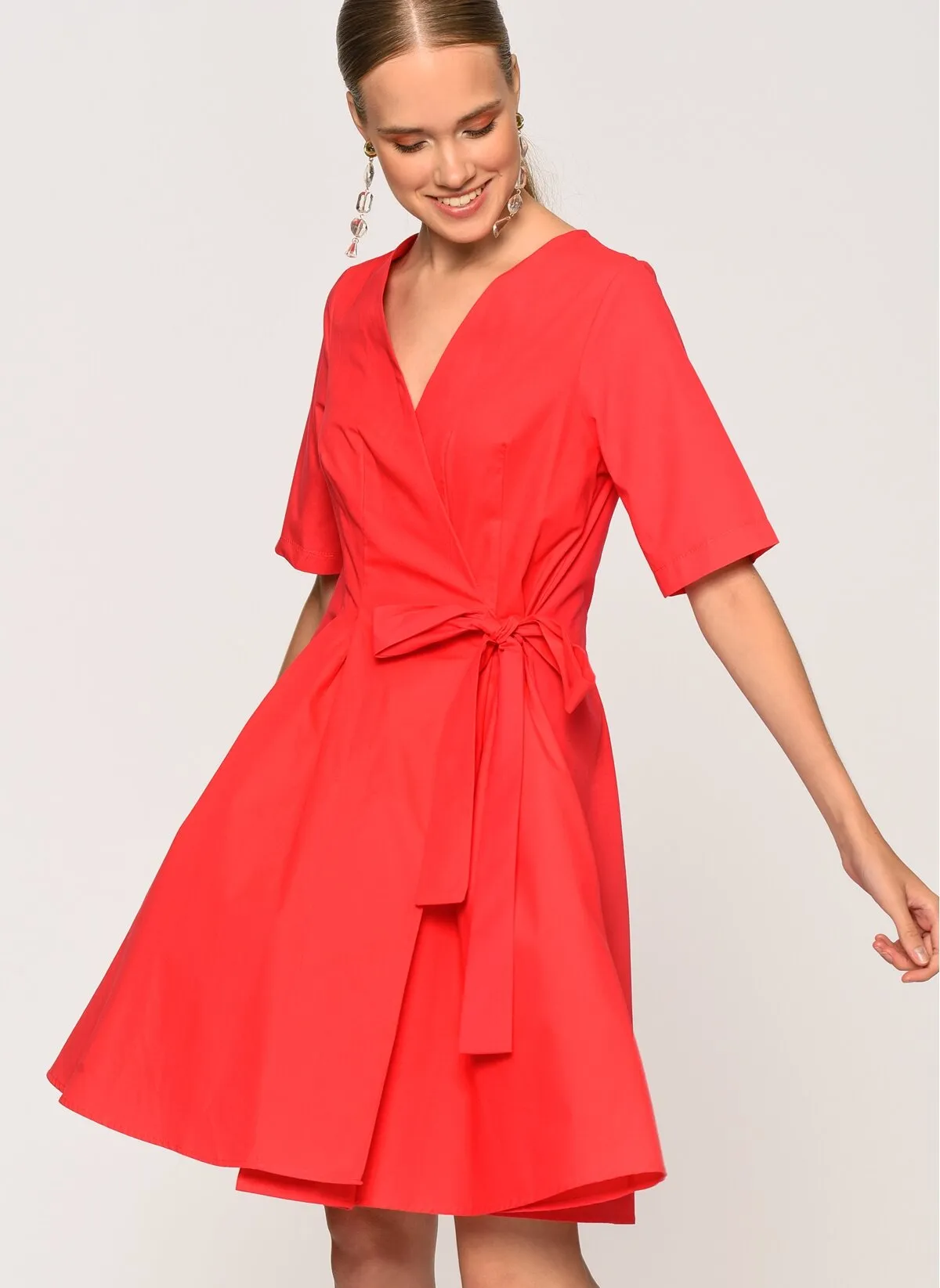 13536 Red Wrap Dress