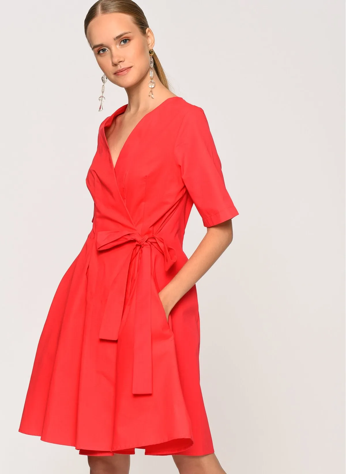 13536 Red Wrap Dress