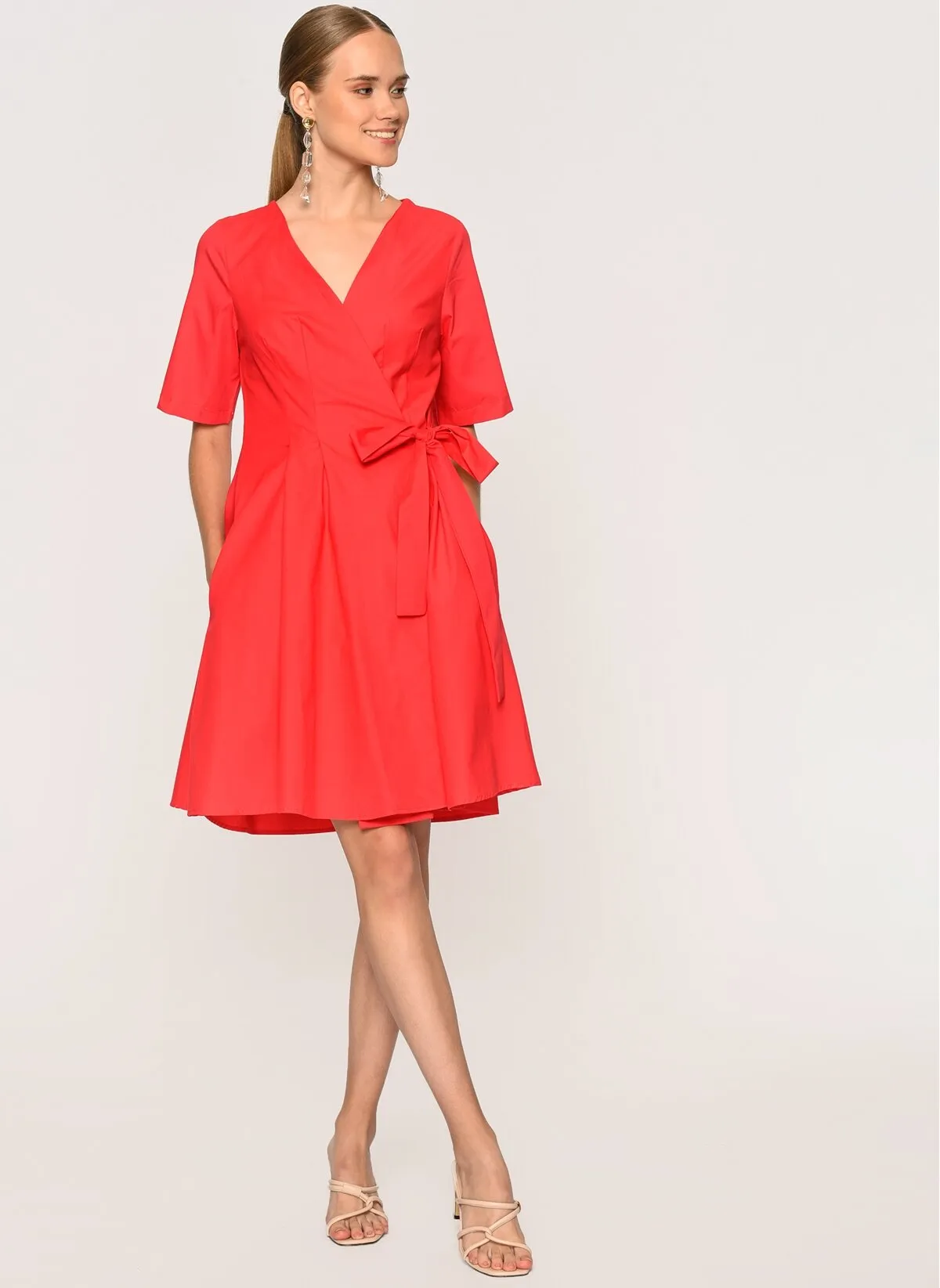 13536 Red Wrap Dress