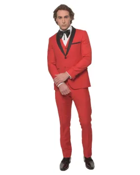 2 Button Shawl Lapel Red Slim Fit Suit FF2SSX V-1230