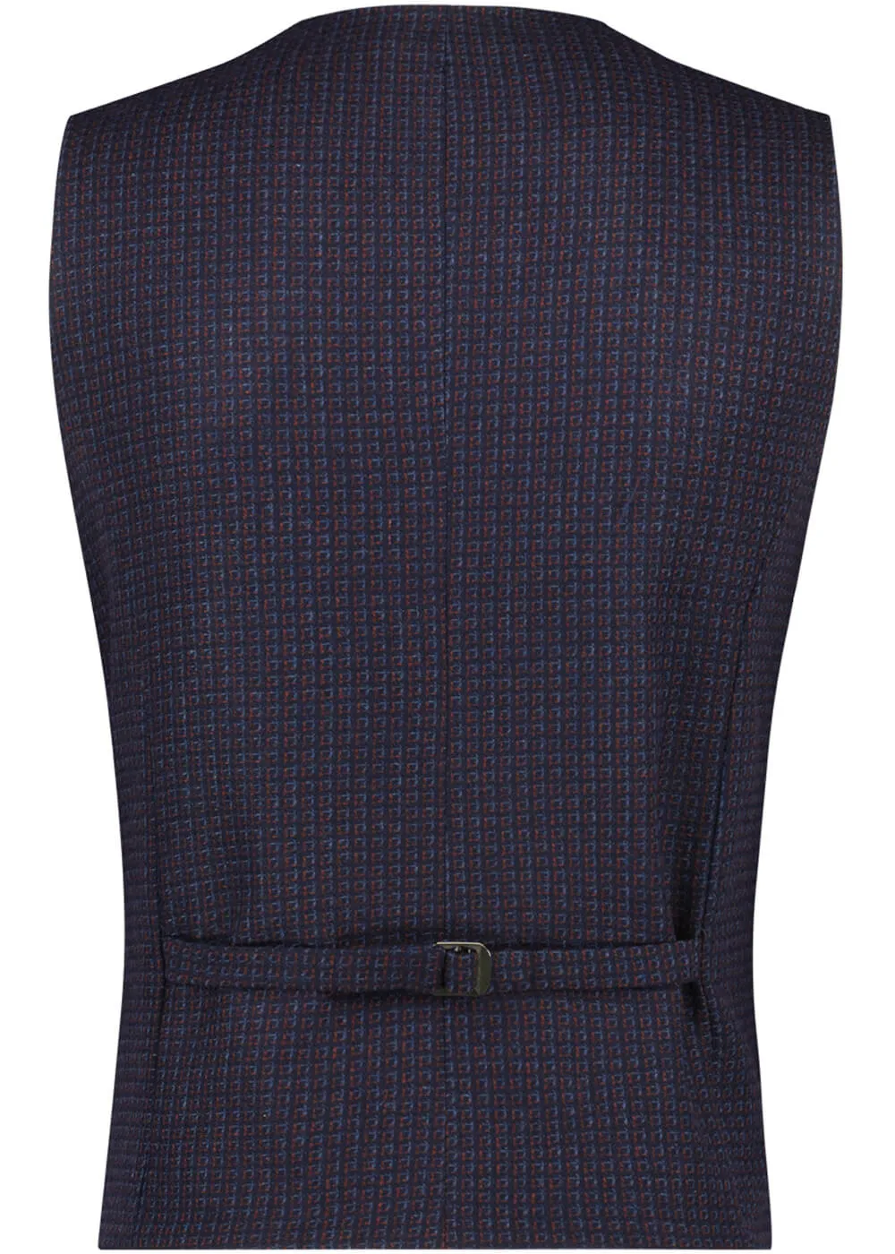 A Fish Named Fred Mens Check Waistcoat Navy