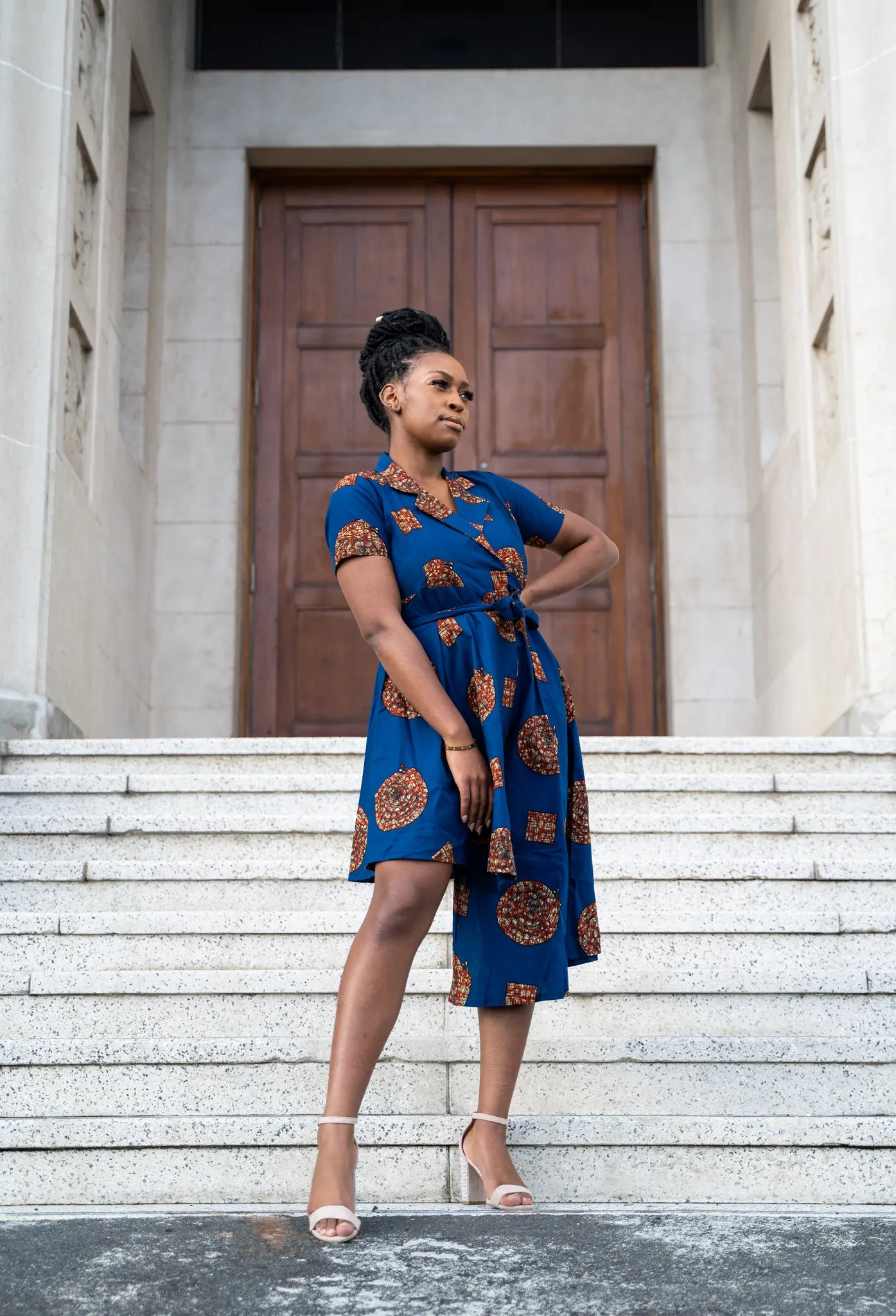 African Print Niyah Wrap Dress