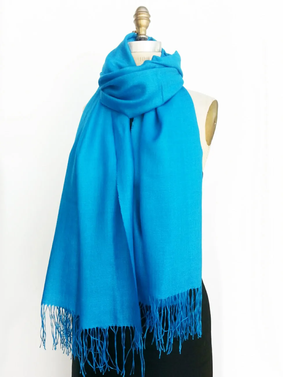 Alpaca and Silk Gauzy Shawl Turquoise