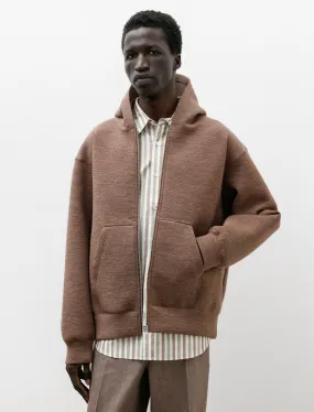 Alpaca Knit Double Zip Hoodie Beige