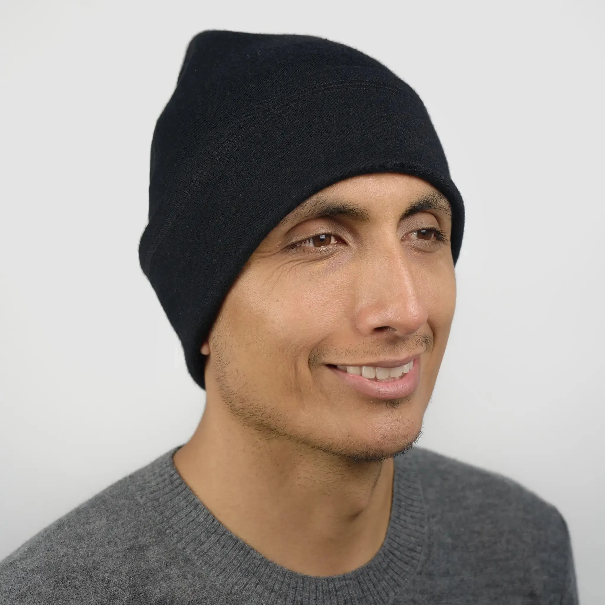 Alpaca Wool Folded Beanie Hat: 420 Midweight