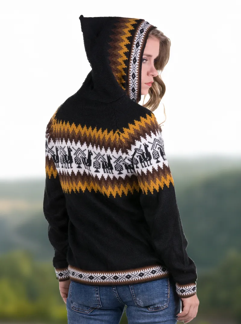 Andean Alpaca Full Zip Hoodie for Women