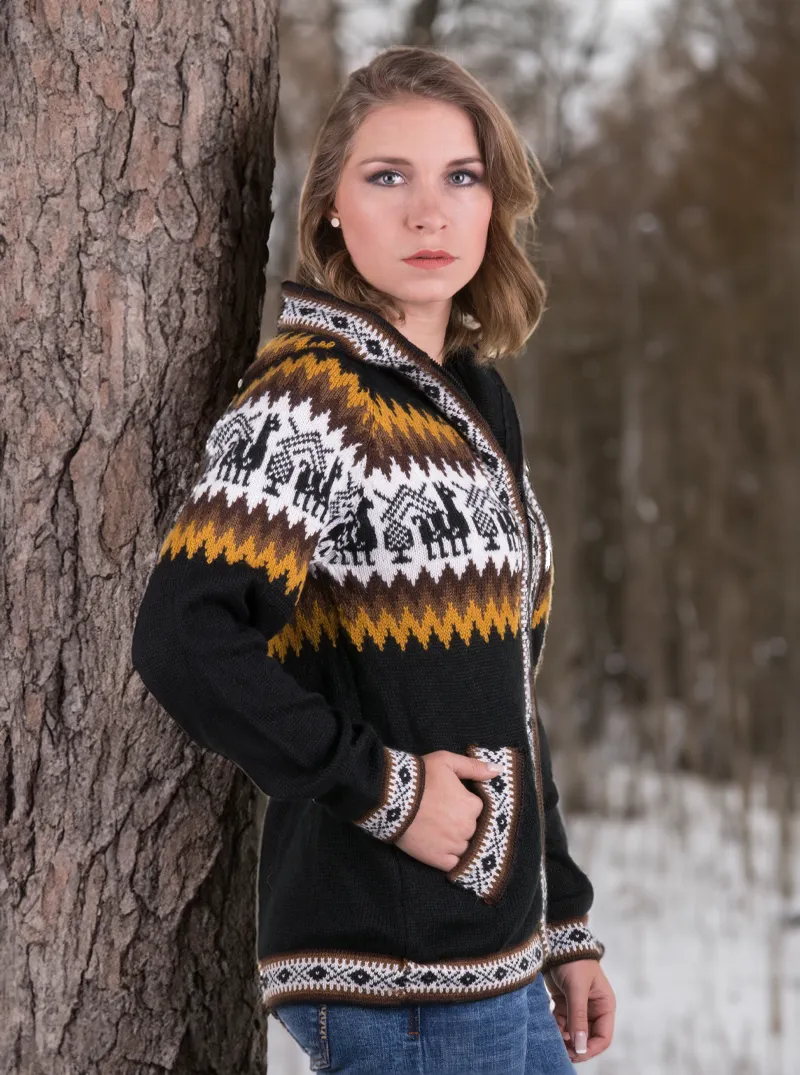 Andean Alpaca Full Zip Hoodie for Women