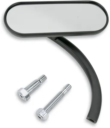 Arlen Ness Mini Oval Mirror -Black Left