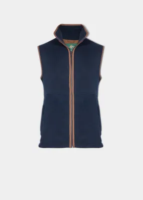 Aylsham Men's Fleece Gilet In Dark Navy - Regular Fit