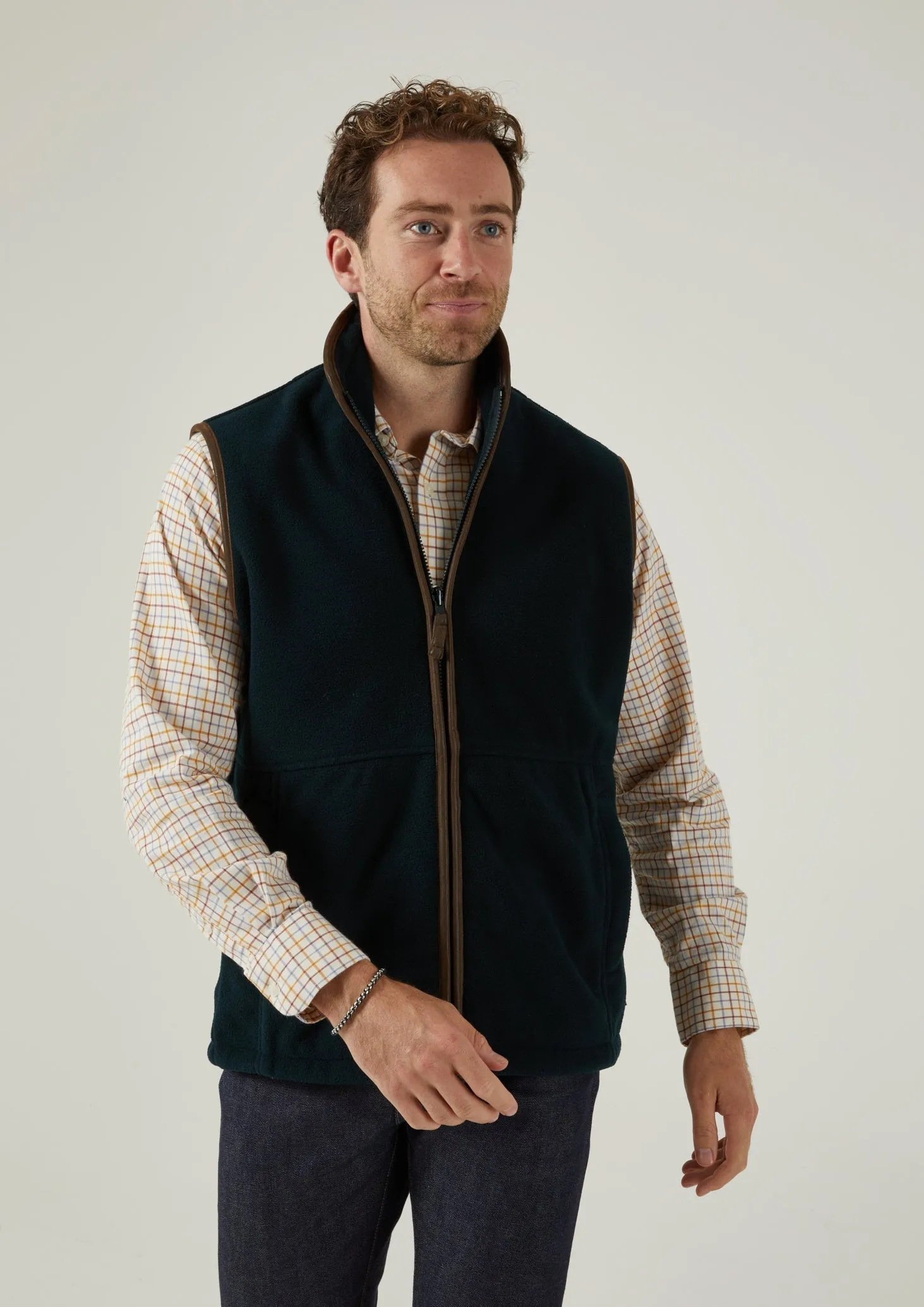 Aylsham Men's Fleece Gilet In Dark Navy - Regular Fit