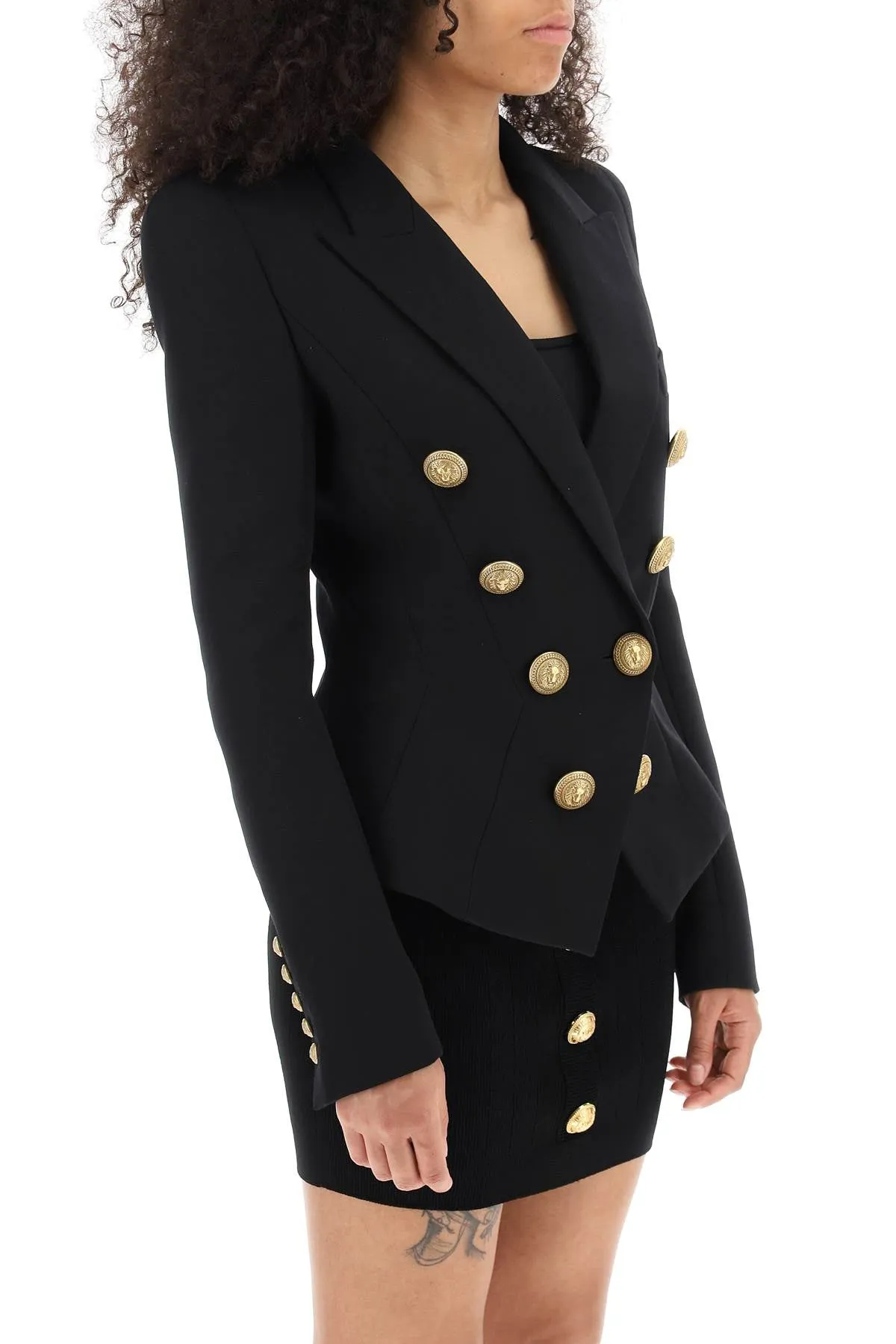 Balmain fitted double-breasted jacket in wool