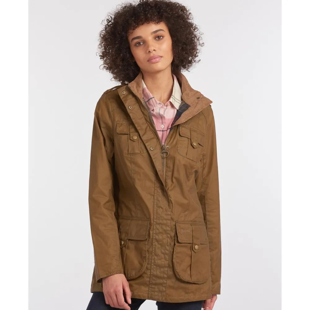 Barbour Defence Lightweight Ladies Wax Jacket - Sand/Classic