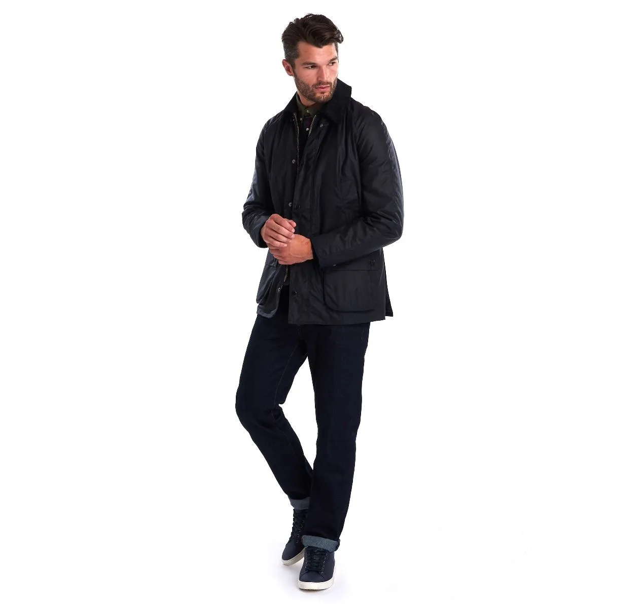 Barbour Navy Ashby Waxed Cotton Jacket