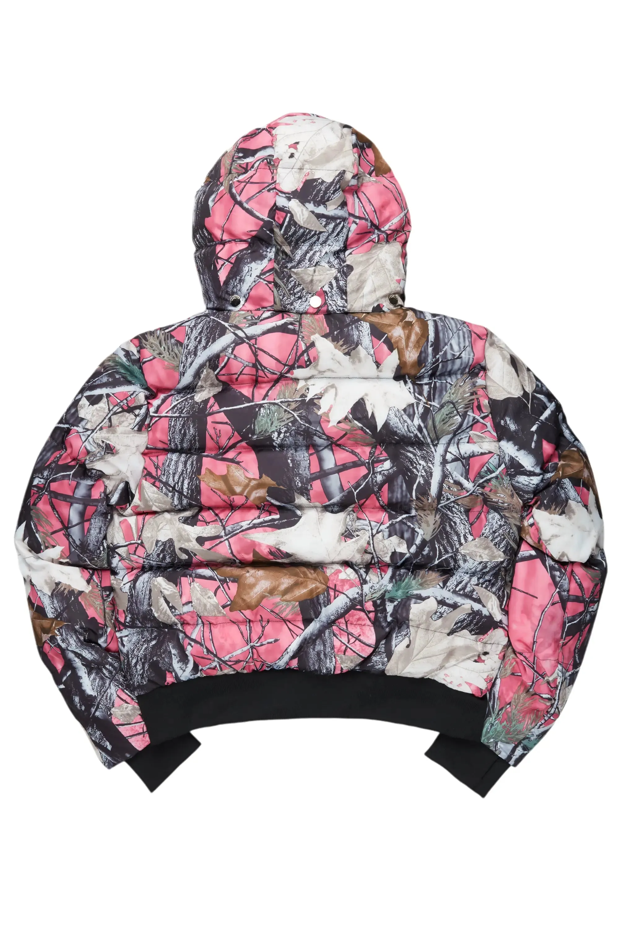 Benita Pink Tree Camo Puffer Jacket