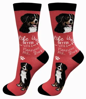 Bernese Mountain Dog Crew Socks -Unisex