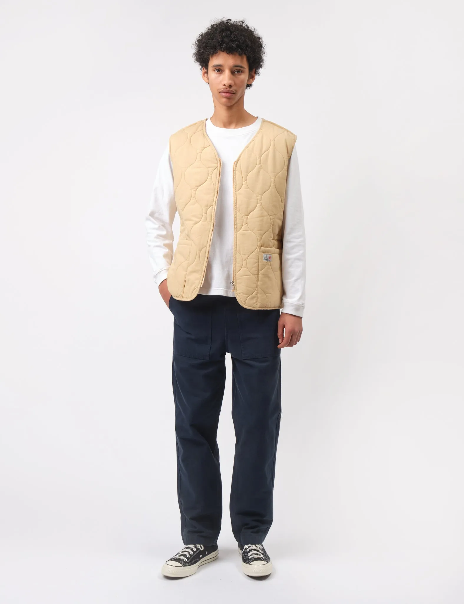 Bhode Quilted Zip Gilet - Parchment