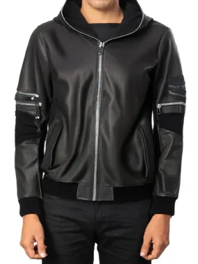 Black Bomber Fashion Stylish Leather Jacket