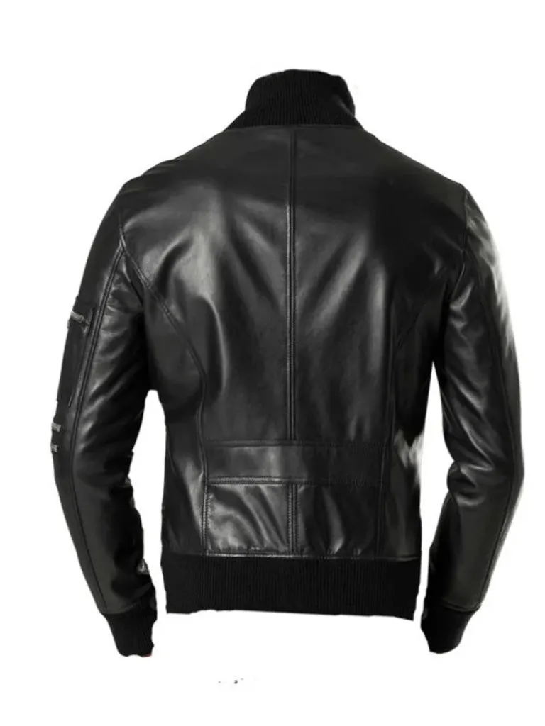 Black Bomber Fashion Stylish Leather Jacket