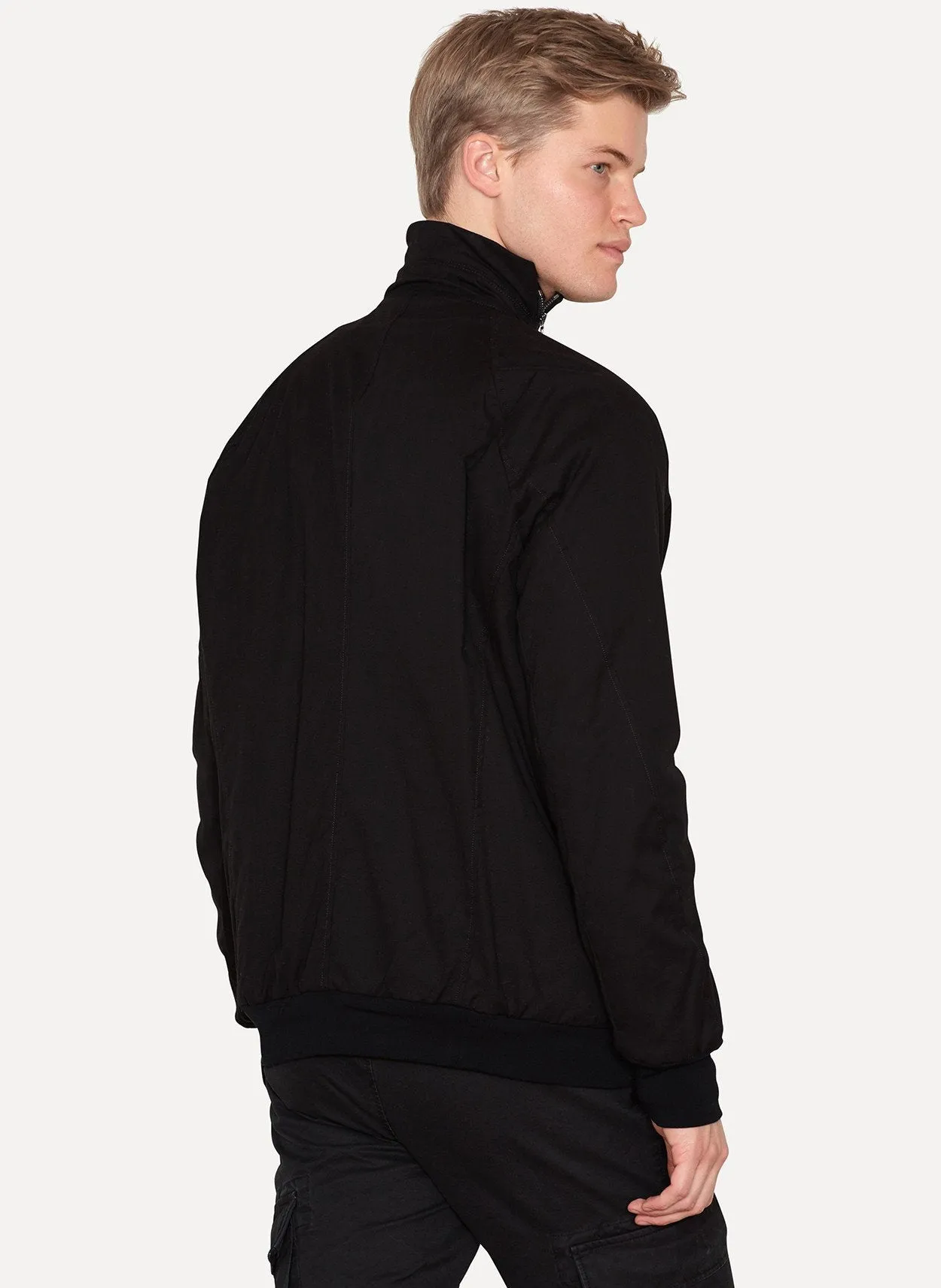 Black Wool Padded Bomber