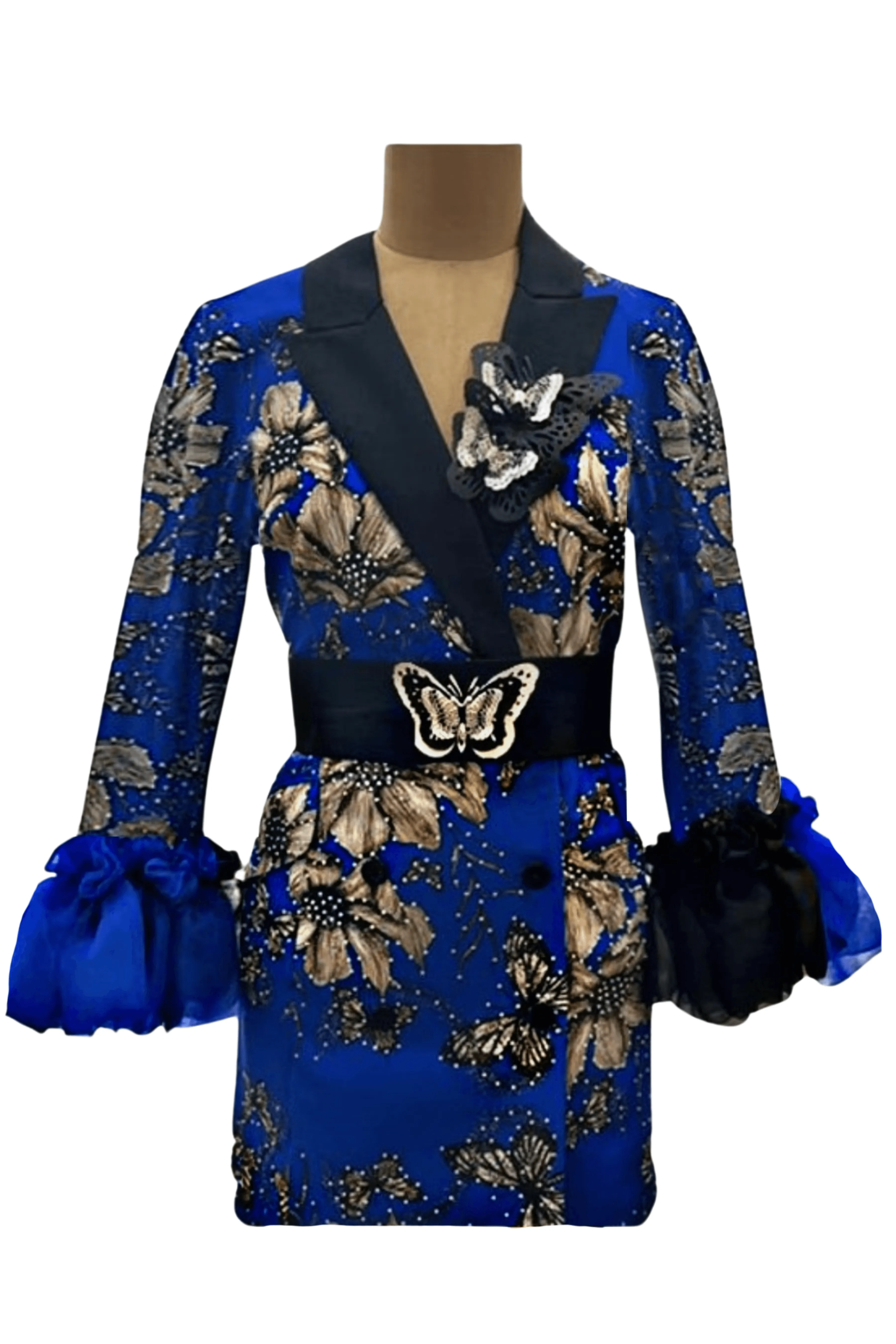 Blue Butterfly Blazer Dress