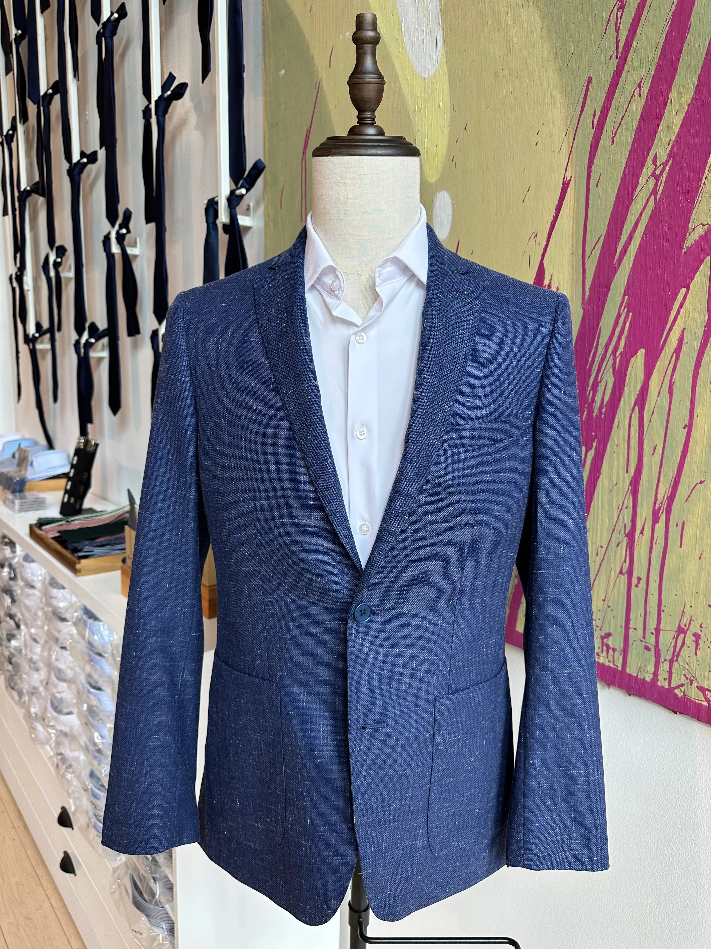 Blue Hopsack Premium Blazer