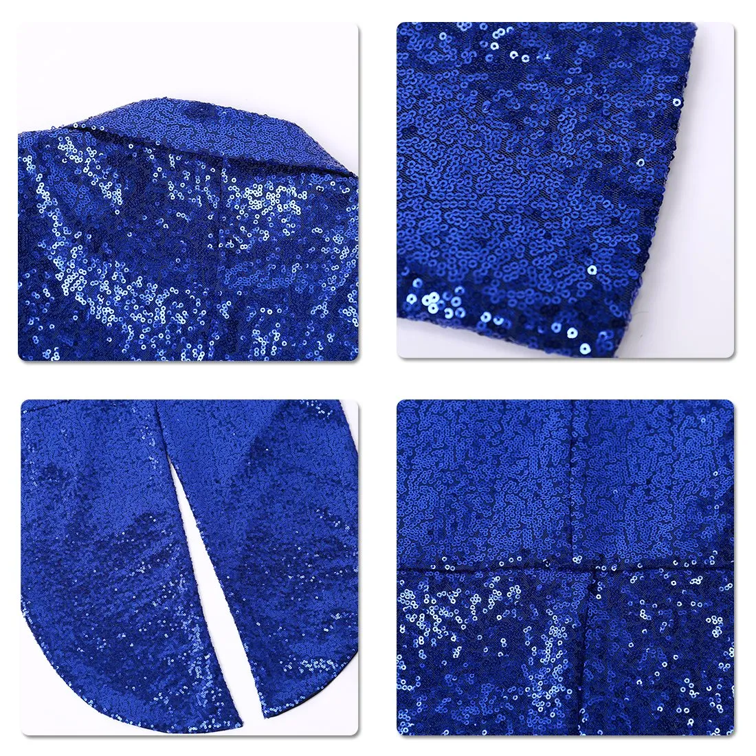 Blue Shiny Sequin Party Swallowtailed Coat