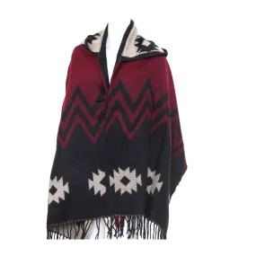 Bohemian Blanket Poncho Hoodie Cape Shawl Wrap