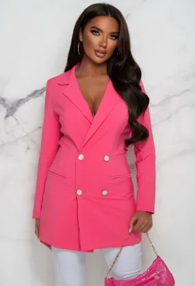 Boss Of You Pink Longline Blazer