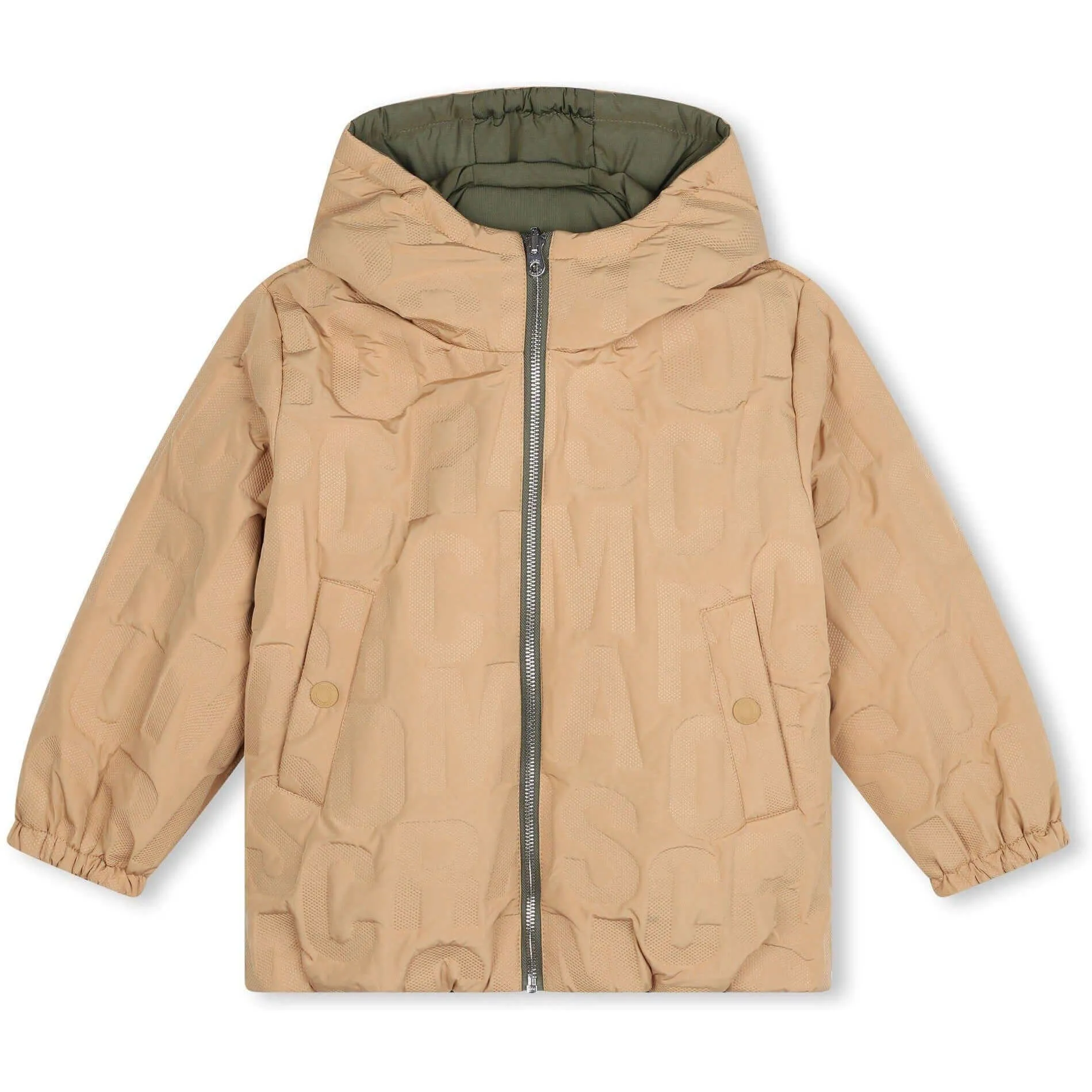 Boys Khaki Reversible Puffer Jacket