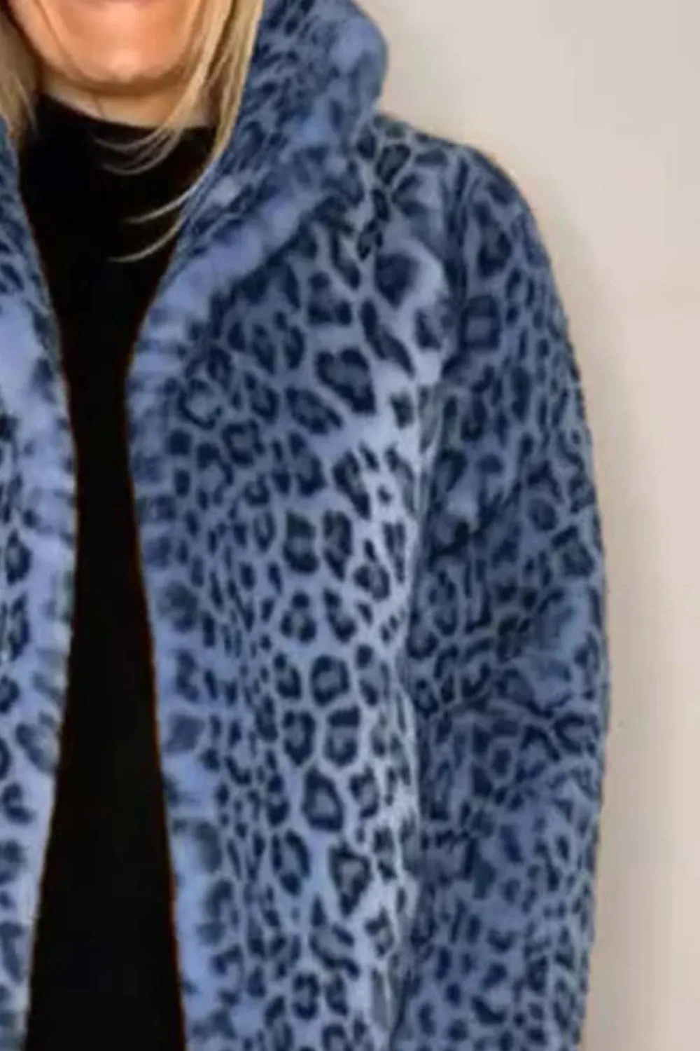 Bronwen Leopard Furry Collared Neck Long Sleeve Coat-Multiple Color Options