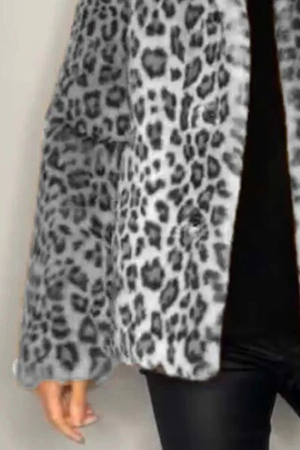 Bronwen Leopard Furry Collared Neck Long Sleeve Coat-Multiple Color Options