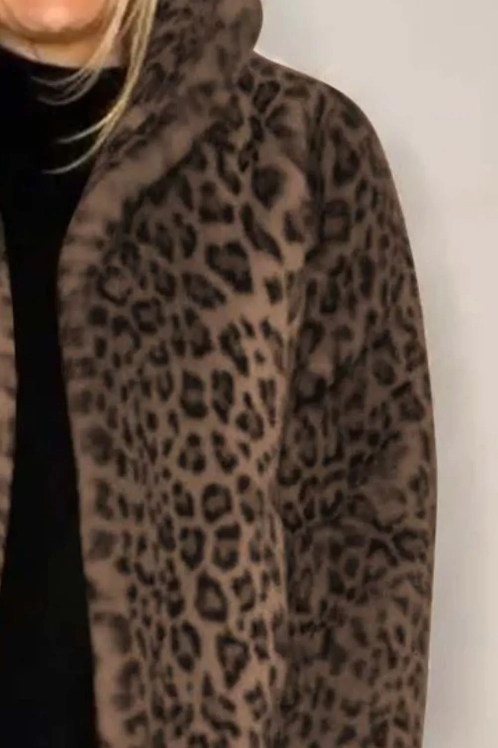 Bronwen Leopard Furry Collared Neck Long Sleeve Coat-Multiple Color Options