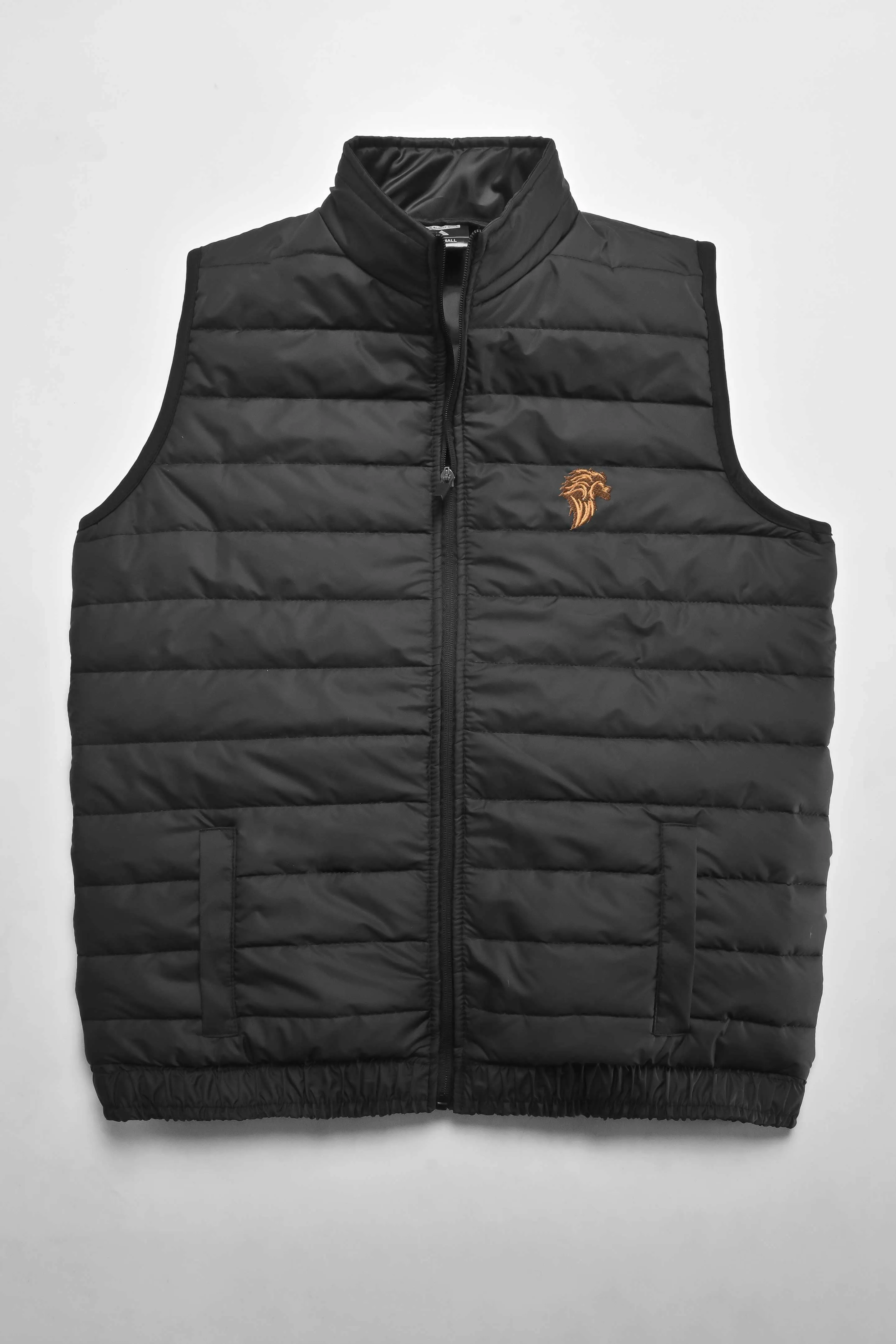 Burnt Soul Men's Lion Logo Embroidered Body Warmer Puffer Gilet