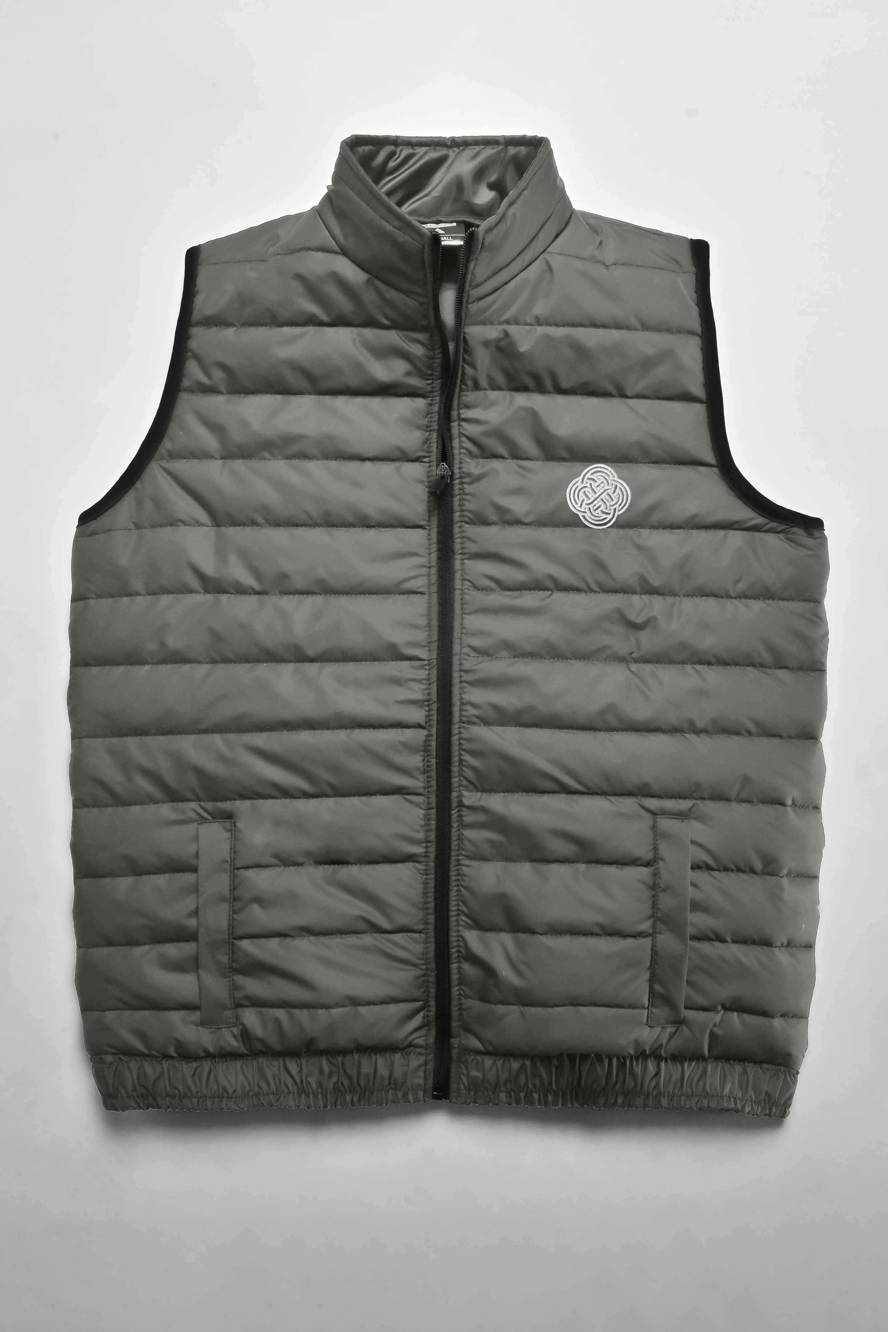 Burnt Soul Men's Logo Embroidered Body Warmer Puffer Gilet