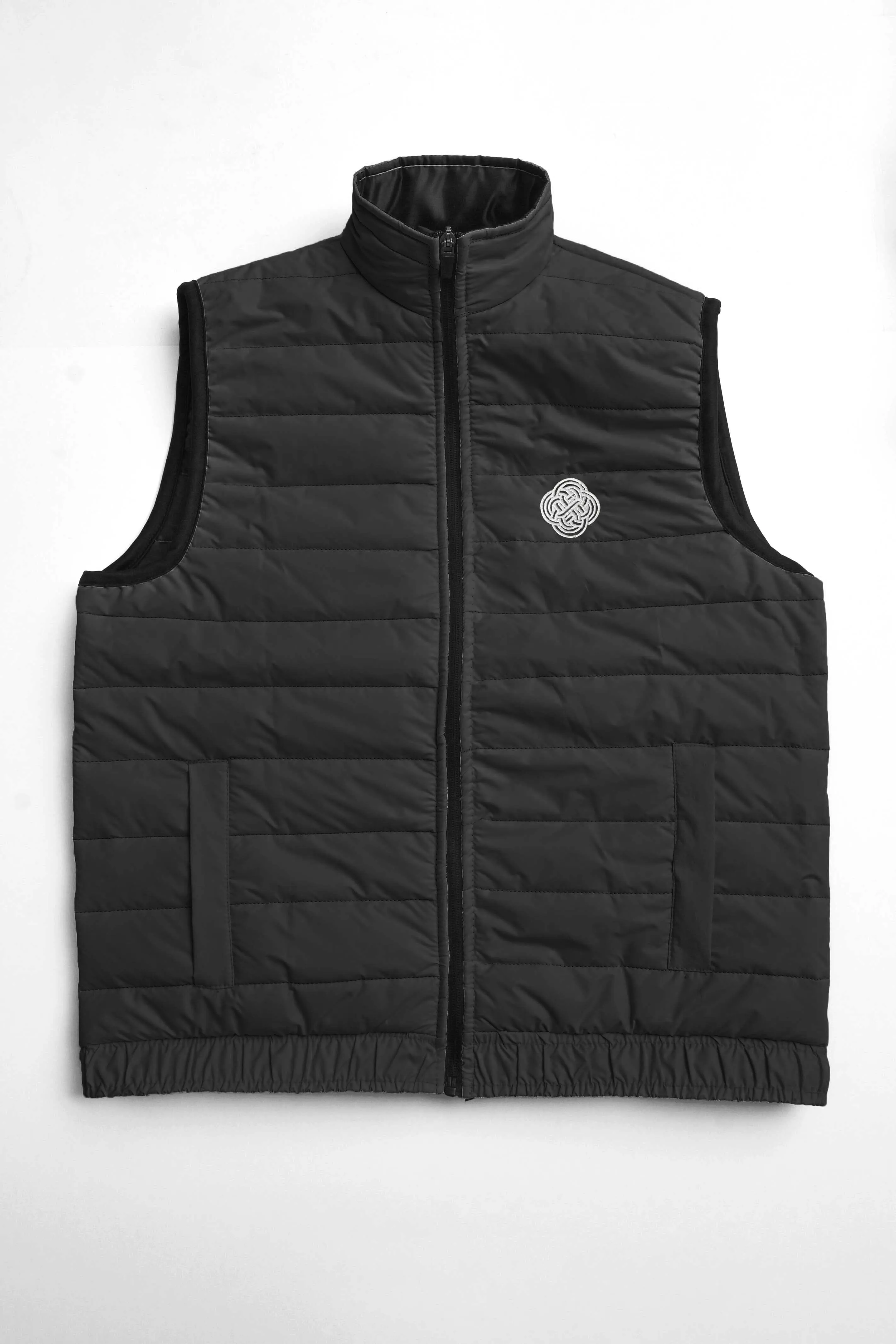 Burnt Soul Men's Logo Embroidered Body Warmer Puffer Gilet