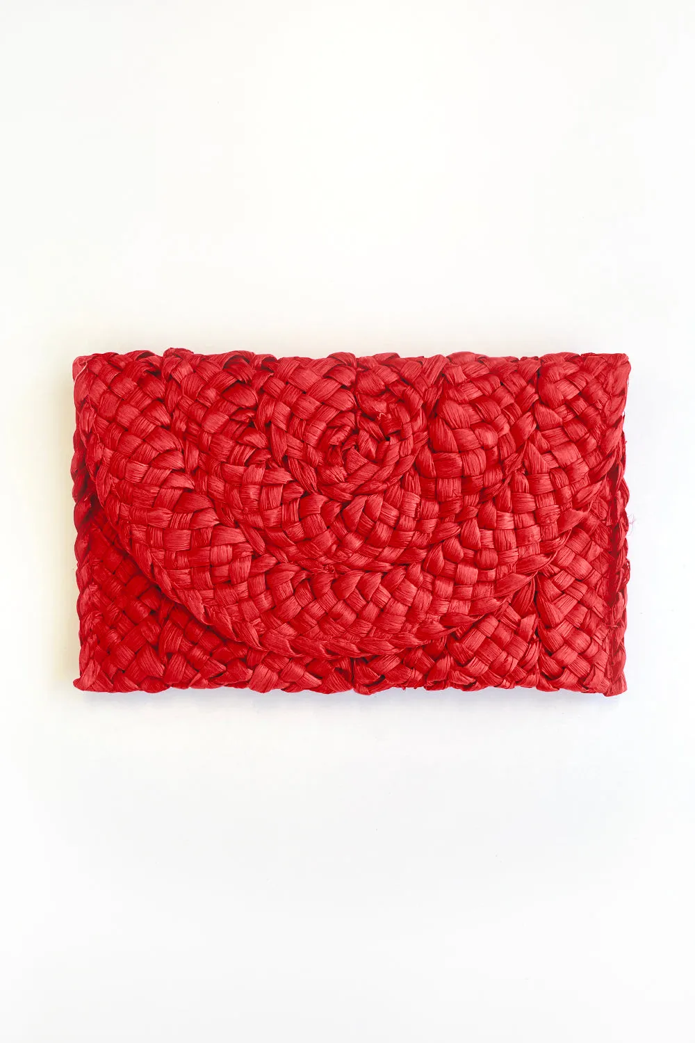 Cabana Raffia Clutch - Melon