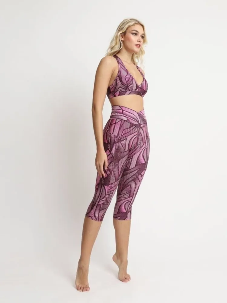 Capri Legging with Pockets - GRAPHIC VINO