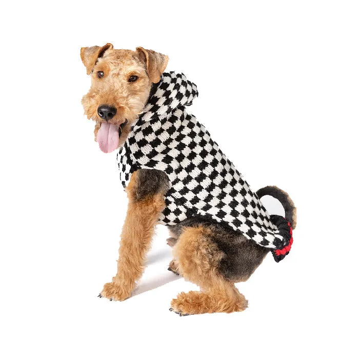 Checkerboard Hoodie Dog Sweater