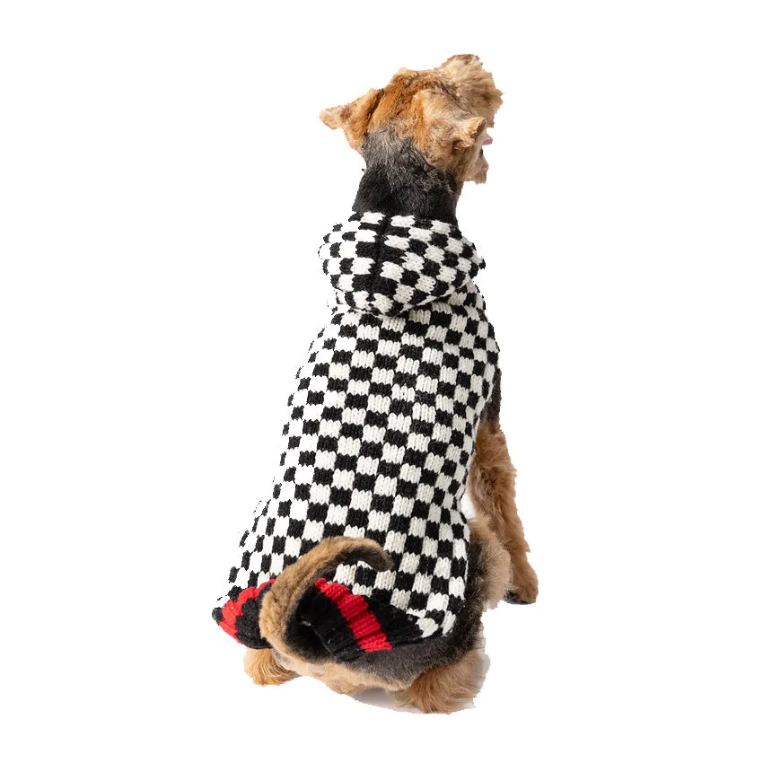 Checkerboard Hoodie Dog Sweater