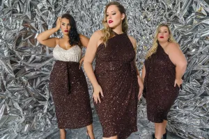 CHOCOLATE SEQUIN JASPRE SKIRT/WRAP DRESS