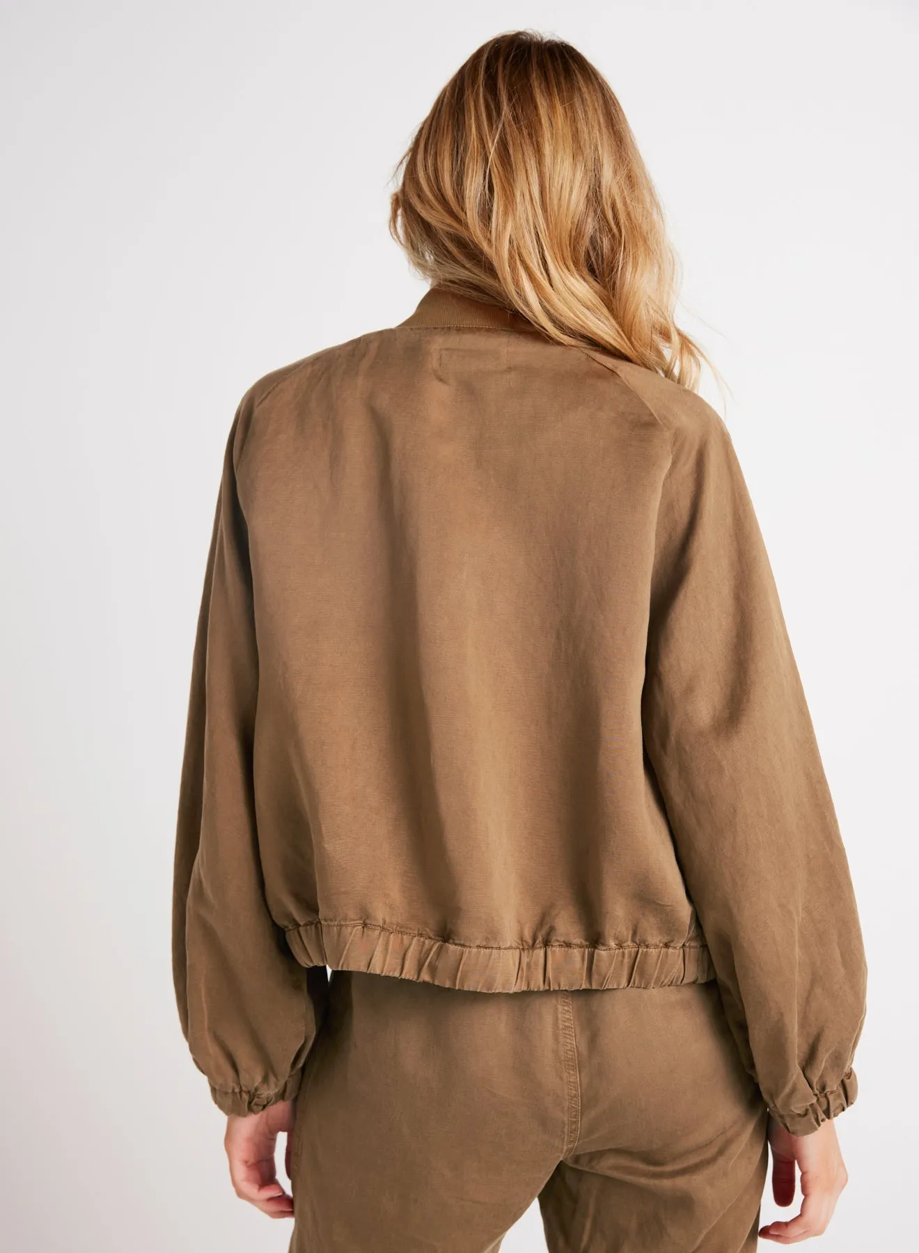 Chole Clean Bomber Jacket - Topaz Brown