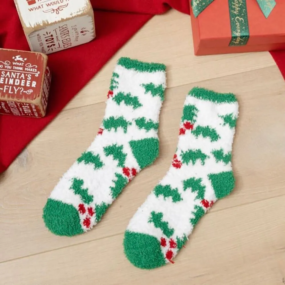 Christmas Prints Fuzzy Socks