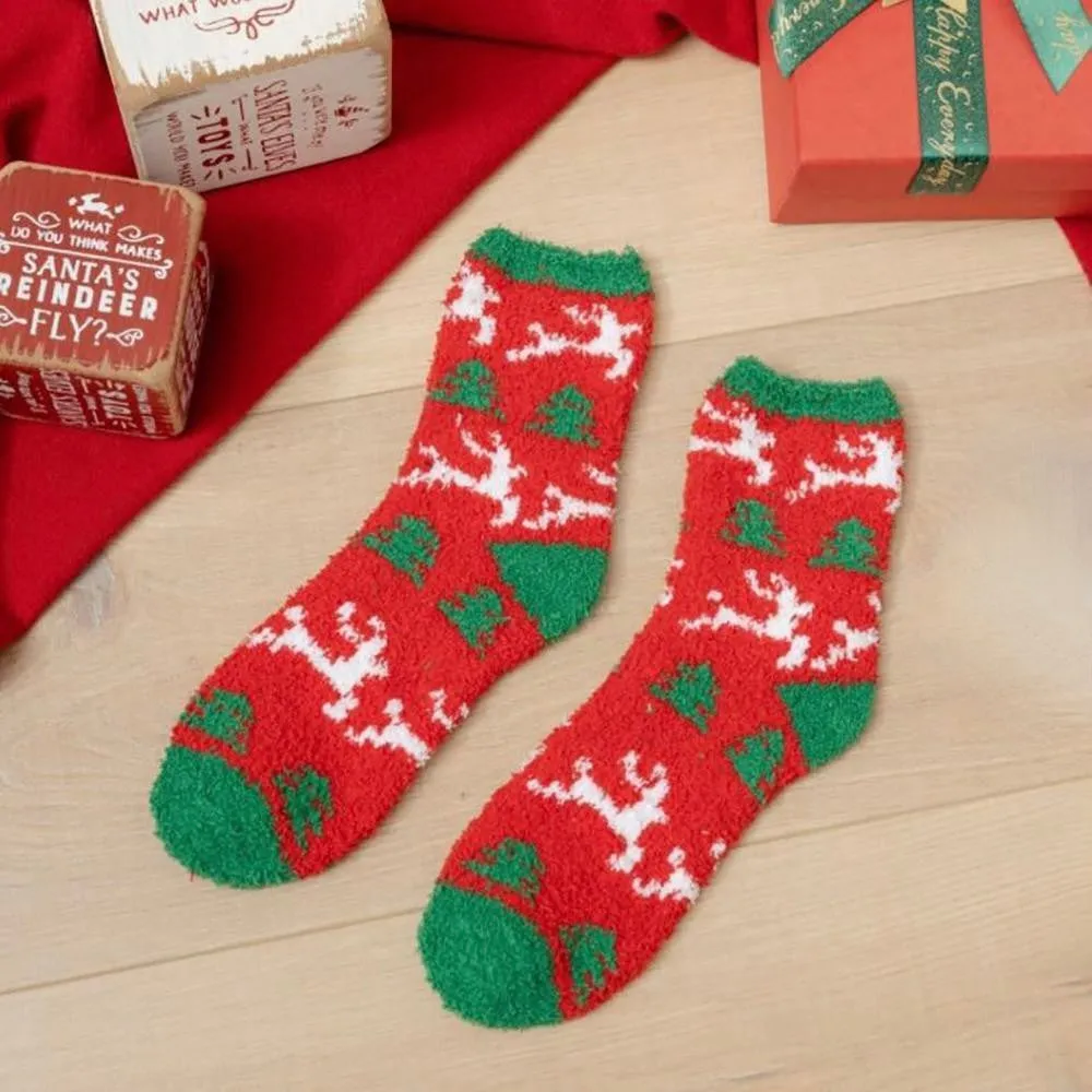 Christmas Prints Fuzzy Socks