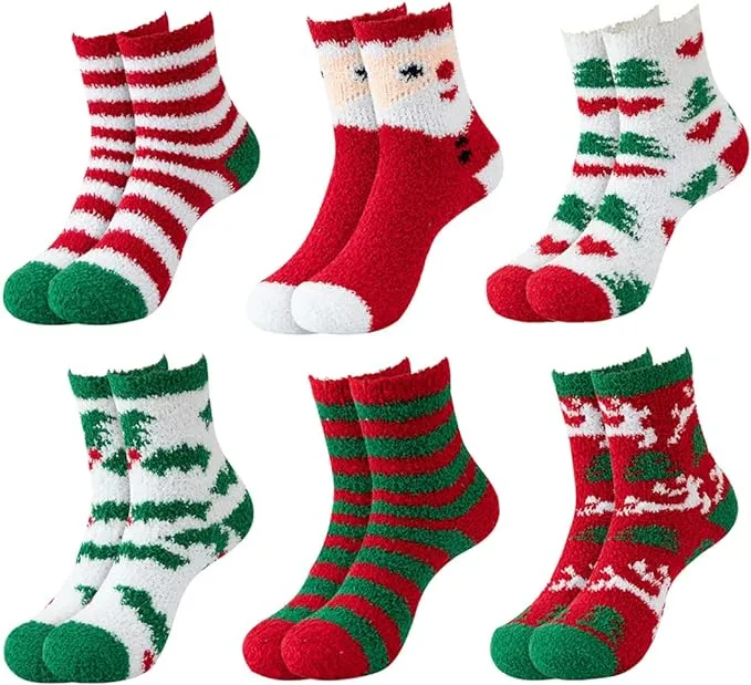 Christmas Prints Fuzzy Socks