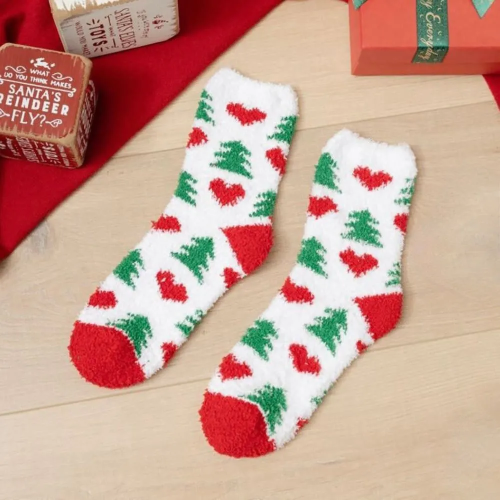 Christmas Prints Fuzzy Socks