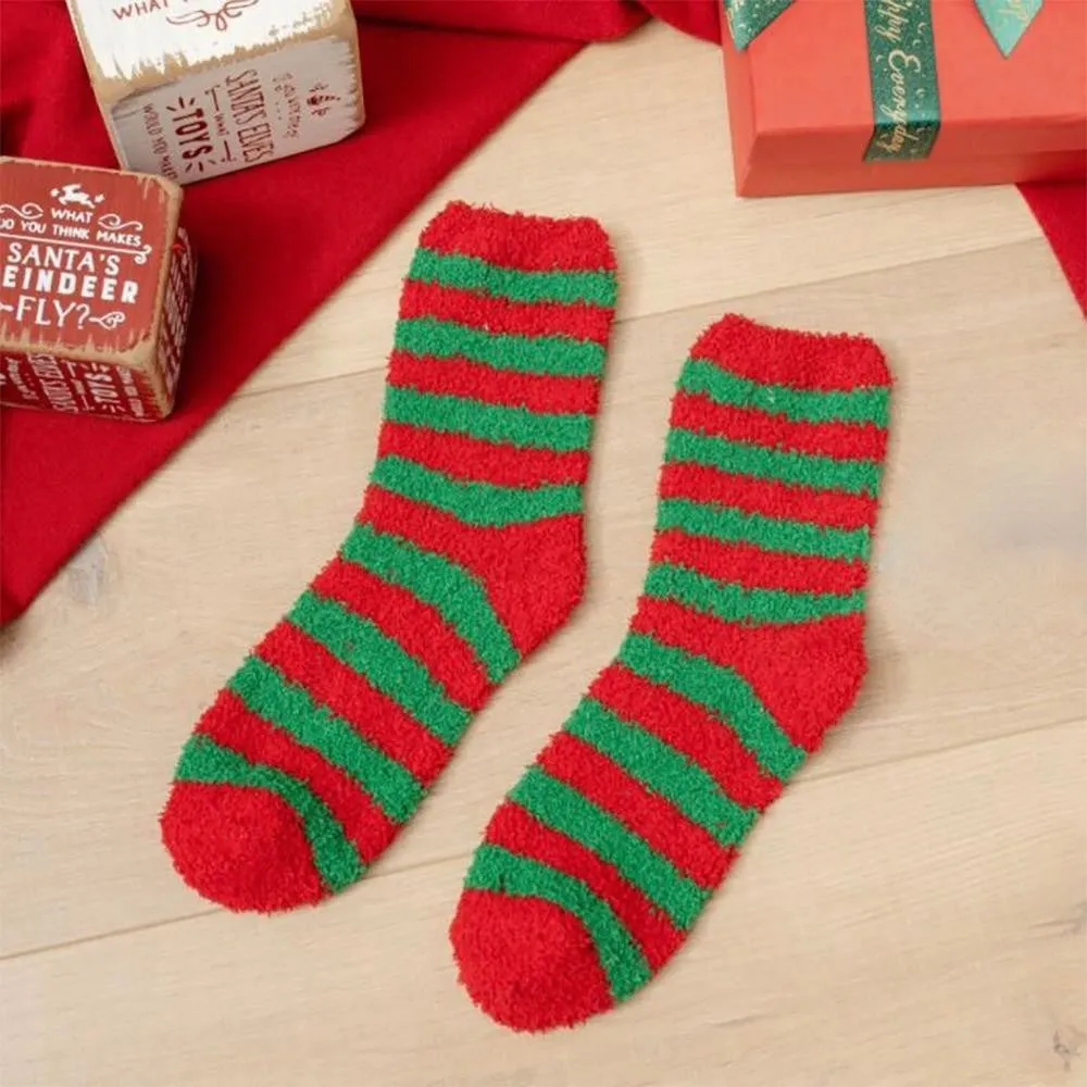 Christmas Prints Fuzzy Socks