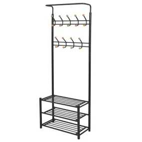 Clothes Rack with Shoe Storage 68x32x182.5 cm Black