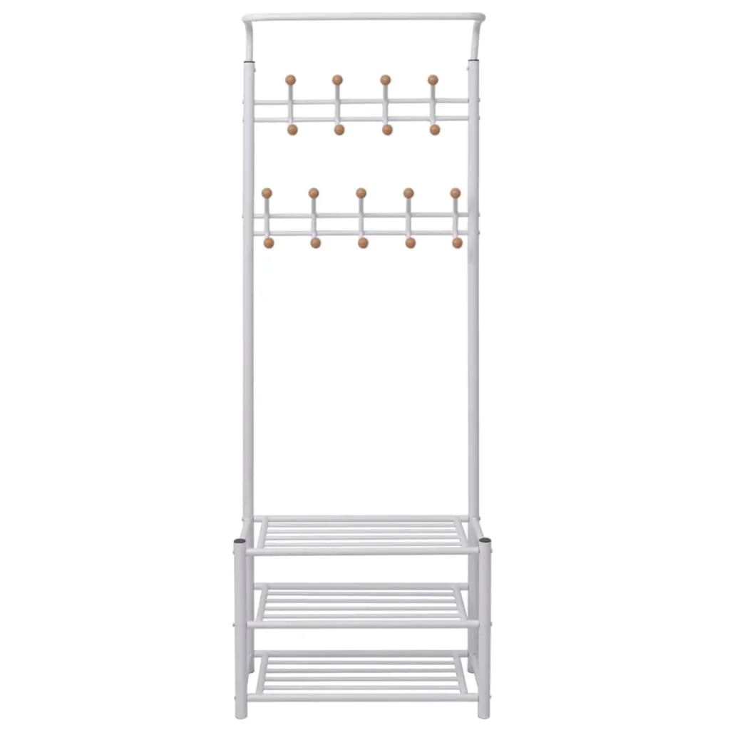 Clothes Rack with Shoe Storage 68x32x182.5 cm White