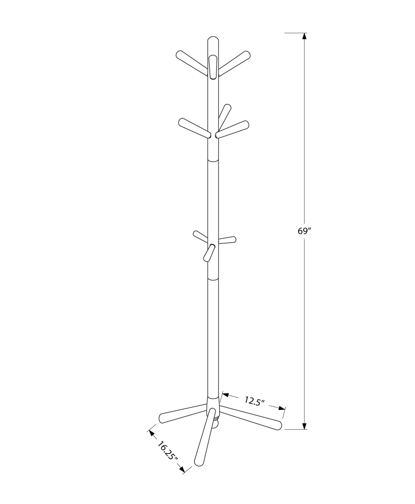 Coat Rack - 69"H / White Wood Contemporary Style